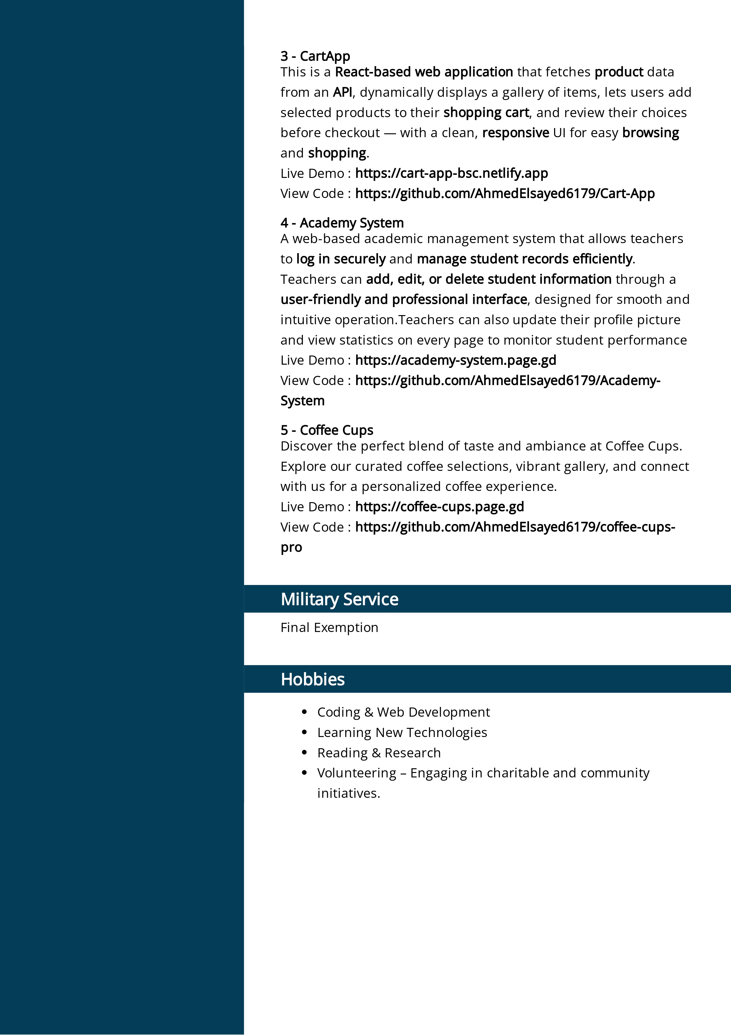 Ahmed Mohamed CV - Page 2